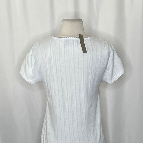 NWT! J. CREW Pointelle Short Sleeve T-Shirt Top Ocean Air Light Blue Medium - Picture 10 of 15